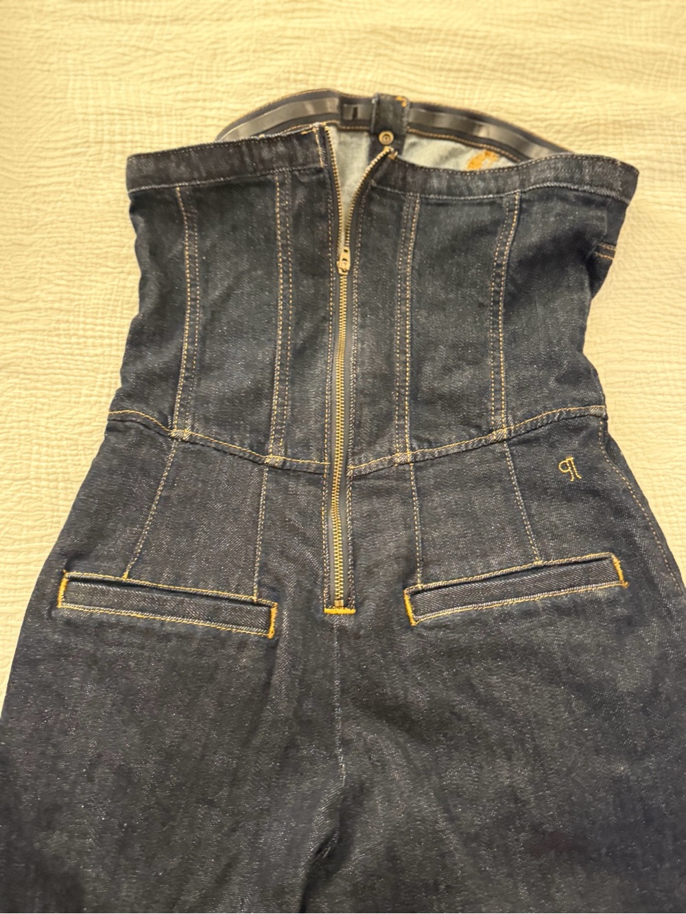 Pilcro Dark Indigo High-Rise Wide-Leg Jeans with Button Front - Picture 3 of 5
